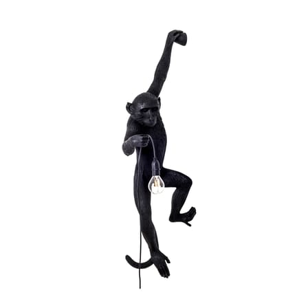 Outdoor-Wandleuchte mit Stecker Monkey Hanging plastikmaterial schwarz / outdoorgeeignet - H 76,5 cm - Seletti