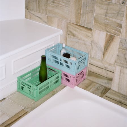 Panier Colour Crate plastique rose Small / 17 x 26,5 cm - Recyclé - Hay