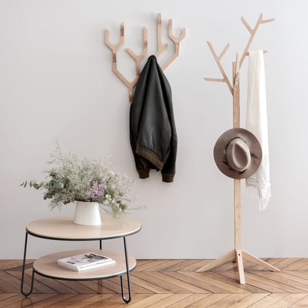 Portemanteau mural Ambroise bois naturel / L 56.5 x H 67.7 cm - Chêne - Hartô