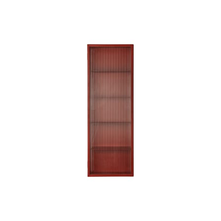 Rangement mural Haze métal rouge / L 35 x H 100 cm - Verre cannelé - Ferm Living