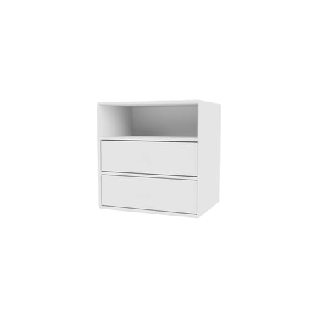 Rangement mural Montana Mini 1006 bois blanc / 2 tiroirs + 1 compartiment - 35 x 35 x P 25 cm - MONTANA