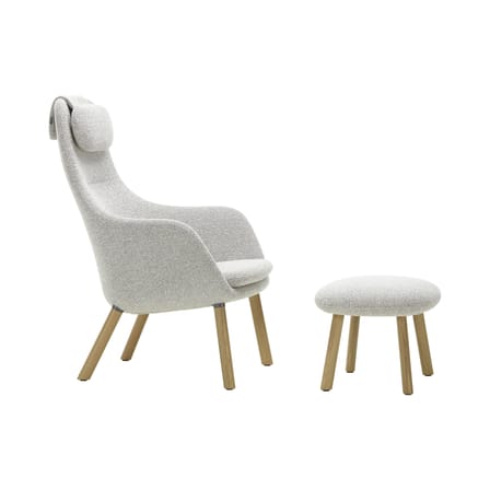 Set fauteuil & repose-pieds HAL Lounge tissu gris / Jasper Morrison, 2021 - Vitra