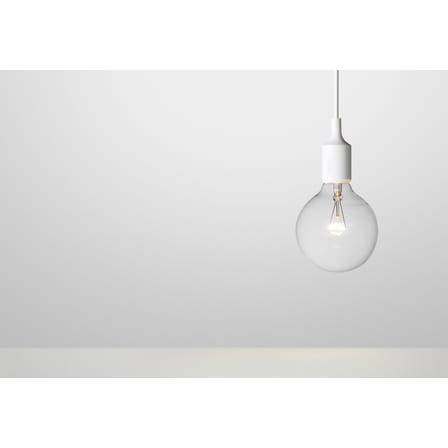 Suspension E27 plastique beige / Silicone - Ampoule incluse - Muuto
