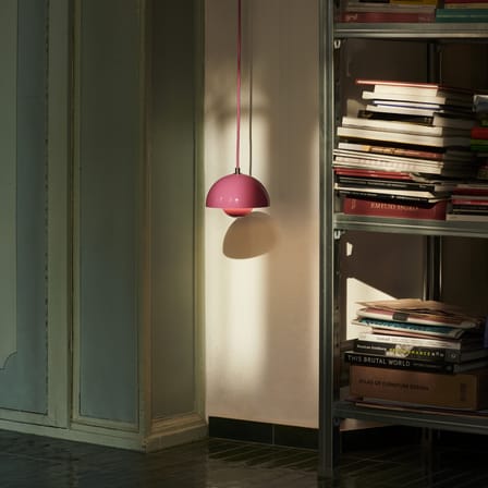Suspension Flowerpot VP10 métal rose / Ø16 cm - By Verner Panton, 1969 - &tradition