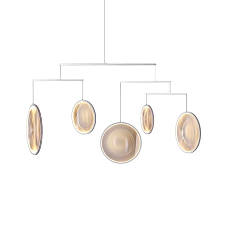 Suspension Focus X5 blanc / LED - L 160 x H 131 cm - DCW éditions