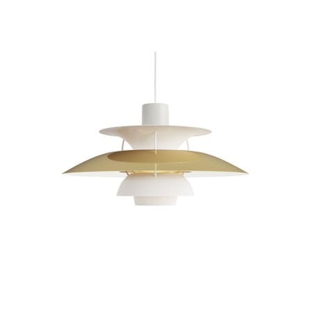 Suspension PH 5 blanc or métal / Ø 50 cm - Poul Henningsen, 1958 - Louis Poulsen