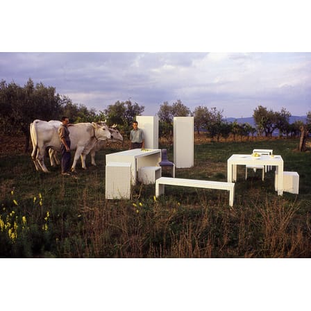 Table basse Quaderna 656 / 90 x 90 x H 30 cm - Superstudio, 1972 / Plastique lamifié - Zanotta