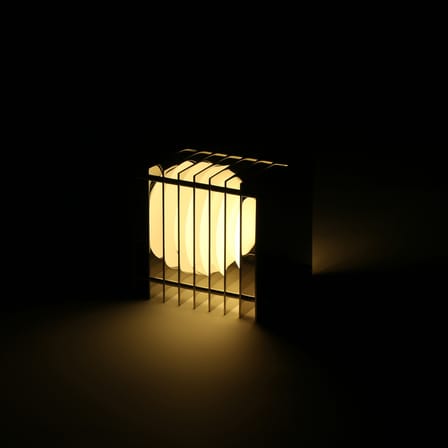 Lop Small Square Table lamp metal / Polished steel - BANG