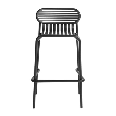 Tabouret de bar Week-End métal noir / Aluminium - H 80 cm - Petite Friture