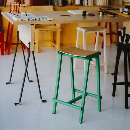 Tabouret haut Taburete 8 métal vert / H 65 cm - Hay