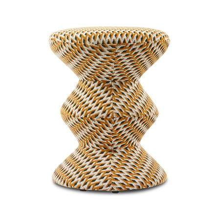 Tabouret rembourré Zig Zag Soft tissu jaune - Pols Potten