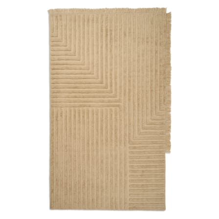 Tappeto Crease Wool Large tessuto beige / 250 x 160 cm - Lana tessuta e trapuntata a mano - Ferm Living