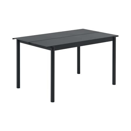 Tavolo rettangolare Linear metallo nero / Acciaio - 140 x 75 cm - Muuto