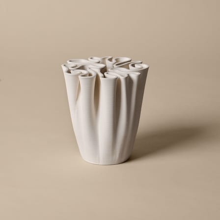 Vase Dedali Medium keramik weiß / Ø 15 x H 18 cm - Ferm Living