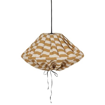 Abat-jour Yumi tissu jaune / Ø 50 x H 30 cm - Lin - NOBODINOZ