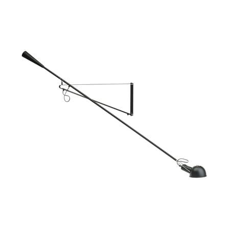 Applique avec prise 265 métal noir / L 205 cm - Modèle de 1973 - Flos