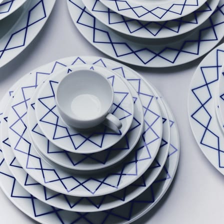 Set 4 assiettes creuses La Bella Tavola -  céramique blanc / Ettore Sottsass - Alessi