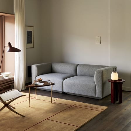 Canapé droit Develius A tissu gris / 3 places - L 220 cm - &tradition