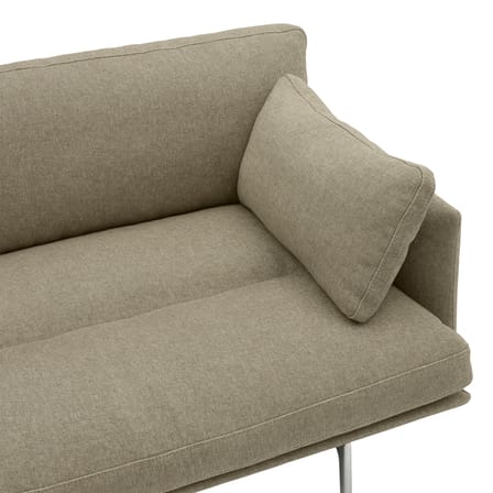 Canapé droit Outline Soft tissu vert / 3 places - L 220 cm - Muuto