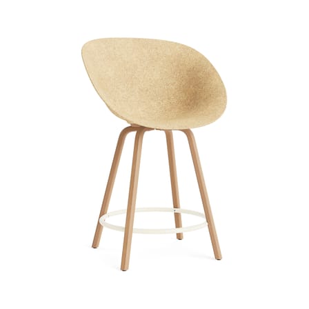 Chaise de bar Mat Armchair / H 65 cm - Chanvre / Pieds hêtre - Normann Copenhagen