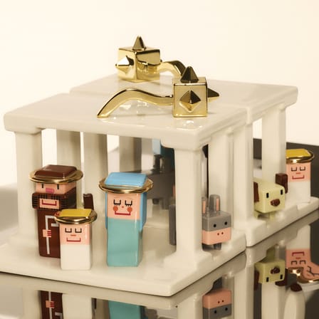 Crèche Miracolo ! céramique multicolore / Avec 5 santons - Décoré à la main - Alessi