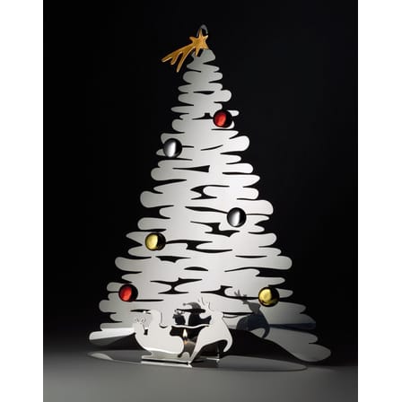 Décoration de Noël Bark Tree métal rouge / H 45 cm - Sapin en acier + 6 aimants colorés - Alessi