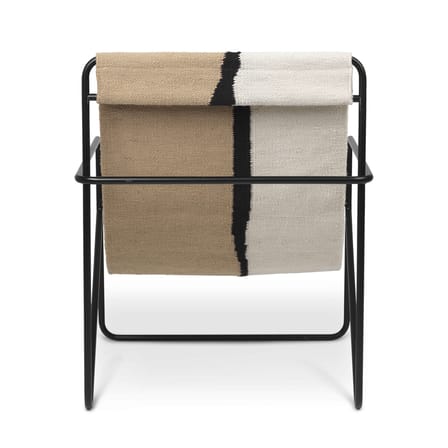 Fauteuil Desert tissu beige / Structure noire - Bouteilles plastique recyclées - Ferm Living