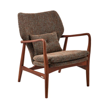Fauteuil rembourré Peggy tissu marron - POLSPOTTEN