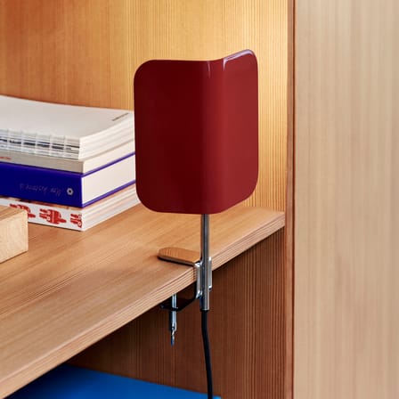 Lampe Apex Clip métal rouge / Base étau - Orientable / H 27,5 cm - Hay