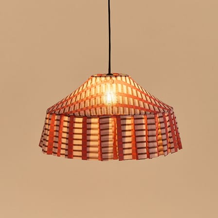 Paralume Nicole tessuto rosso / Ø 50 x H 28 cm - Voile di cotone - NOBODINOZ