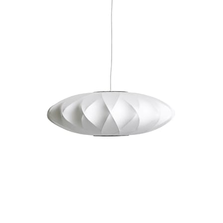 Suspension Bubble Saucer tissu blanc / Small - Motifs croisés / George Nelson, 1947 - Hay