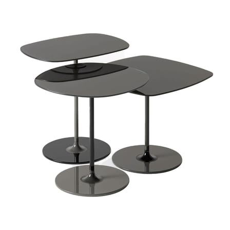 Table d'appoint Thierry verre noir / 33 x 50 x H 50 cm - Verre - Kartell