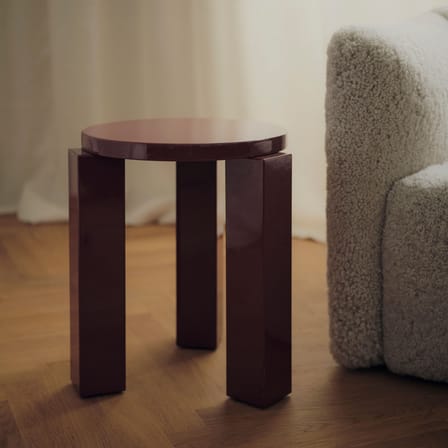 Tabouret Atlas bois rouge / Rond - NEW WORKS