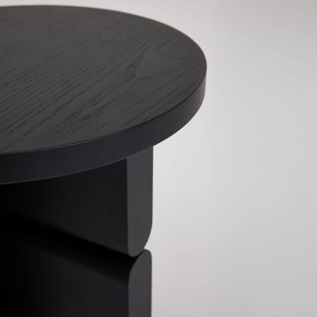 Table d'appoint Coloured Wood Noon bois noir / Ø 38 x H 42,5 cm - NOBODINOZ