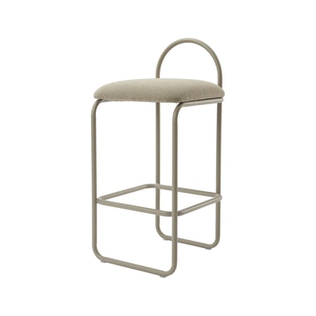 Tabouret de bar rembourré Angui Small tissu beige / H 65 cm - Tissu polyester recyclé - AYTM