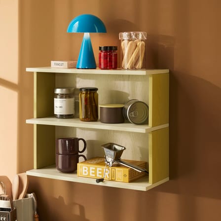 Wandregal Pep holz gelb / B 50 x H 40 cm - HÜBSCH