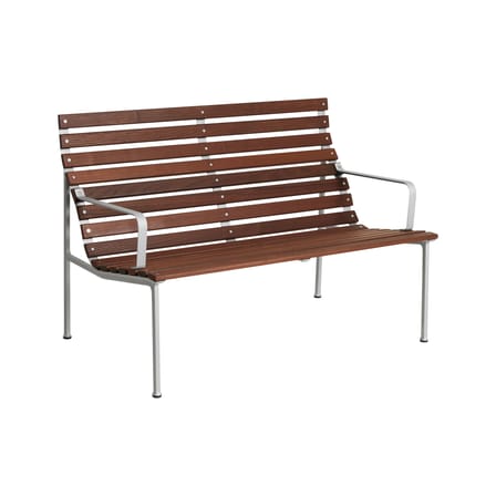 Banc avec dossier Traverse Lounge bois marron / L 114 cm - Avec accoudoirs / Bouroullec - Hay