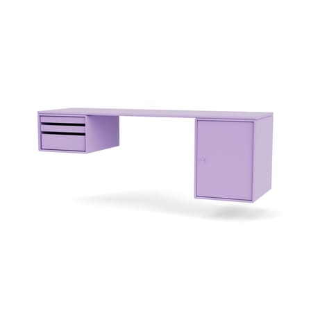 Bureau mural Workshop bois violet / L 140,7 x Prof. 46 cm - MONTANA