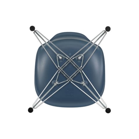 Chaise RE DSR - Eames Plastic Side Chair plastique bleu / (1950) - Pieds chromés / Recyclé - Vitra