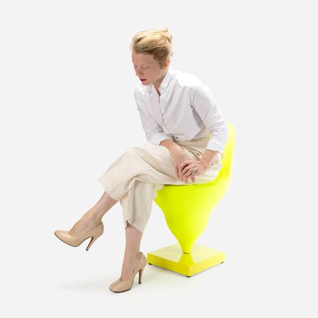 Chaise rembourrée Gelato tissu jaune - Moustache