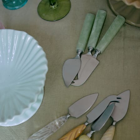 Set de 3 couteaux à fromage plastique vert - HK LIVING