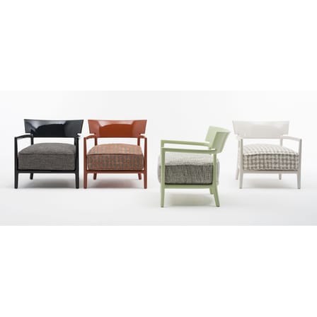 Fauteuil rembourré Cara INDOOR plastique tissu noir - Kartell