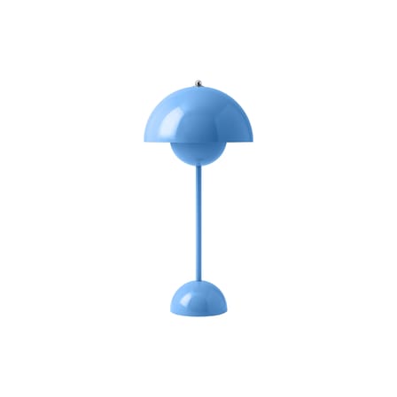 Lampe de table Flowerpot VP3 métal bleu / H 50 cm - By Verner Panton, 1968 - &tradition