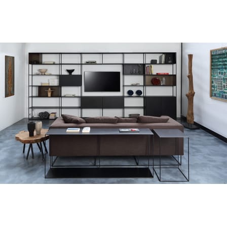Bibliothèque Easy Irony TV métal noir / Compo E - L 146 x H 226 cm - Zeus