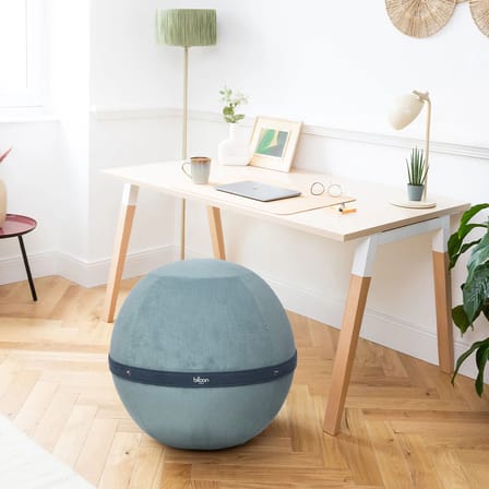 Pouf Côtelé XL bleu / Ergonomique - Ø 65 cm / Velours côtelé - BLOON PARIS