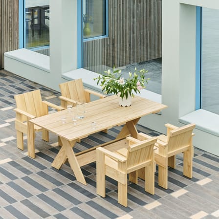 rechteckiger Tisch Crate Outdoor holz weiß / Gerrit Rietveld (1934 - 180 x 89,5 cm - Hay