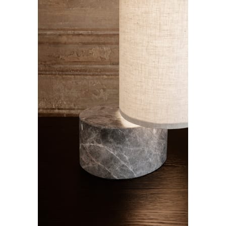 The Unbound LED Table lamp textile white / H 45 cm - Fabric & marble / Swivels - Gubi