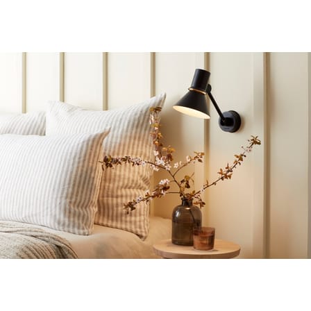 Applique Type 80 W2 métal noir / Bras articulé - Branchement mural - Anglepoise