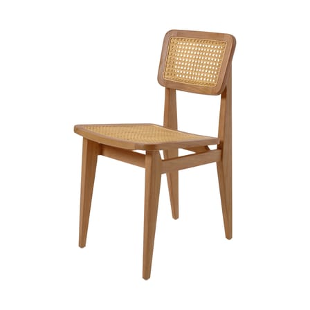 Chaise C-Chair OUTDOOR / Cannage & teck - Réédition 1947 - Gubi