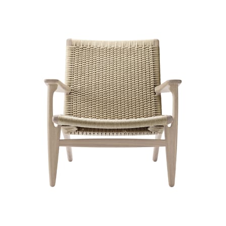 Fauteuil lounge CH25 bois naturel / Hans J. Wegner, 1950 - Corde de papier - CARL HANSEN & SON